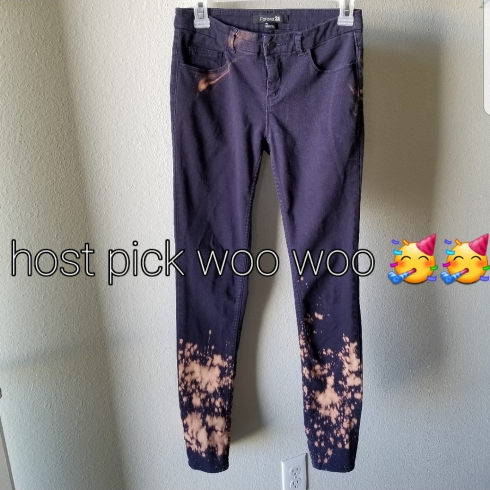 Forever 21 skinny fit navy blue pants - Picture 1 of 8